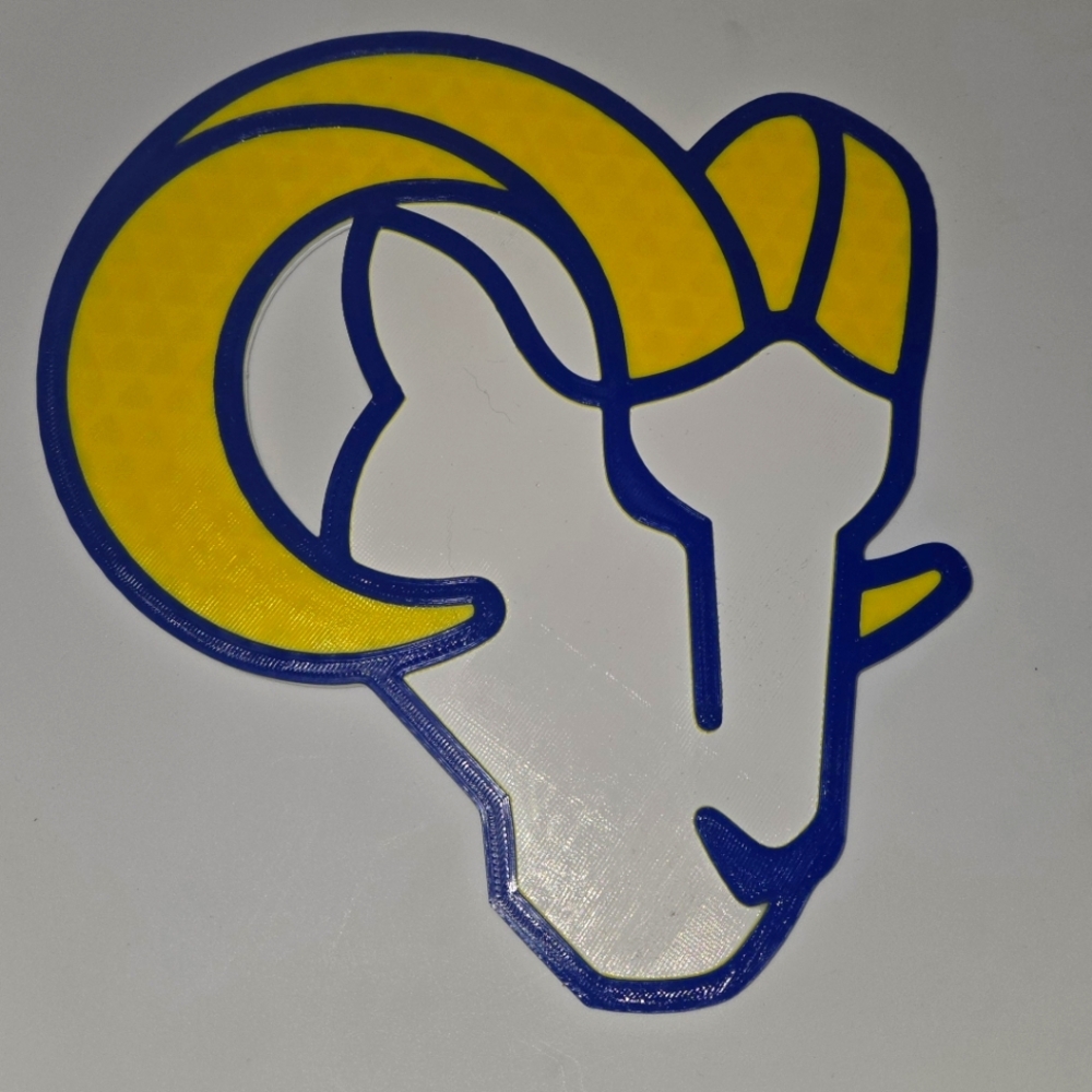 Blue and Yellow LA Rams Logo Wall Decor